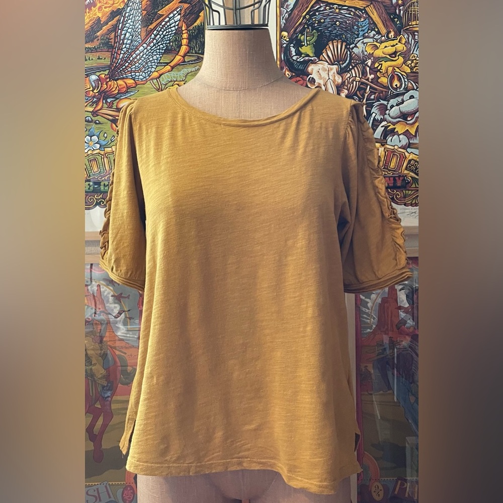 Maeve by Anthropologie golden tee size medium